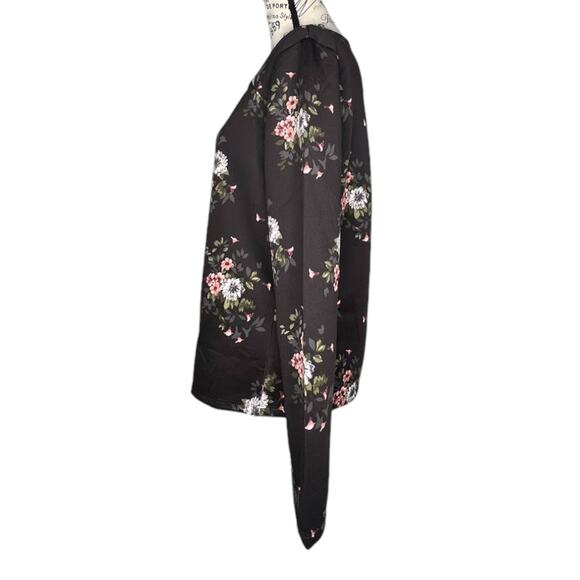 Violets & Roses (M) Square Neck Floral Long Sleeve Top Romantic Chic Feminine - Picture 2 of 10